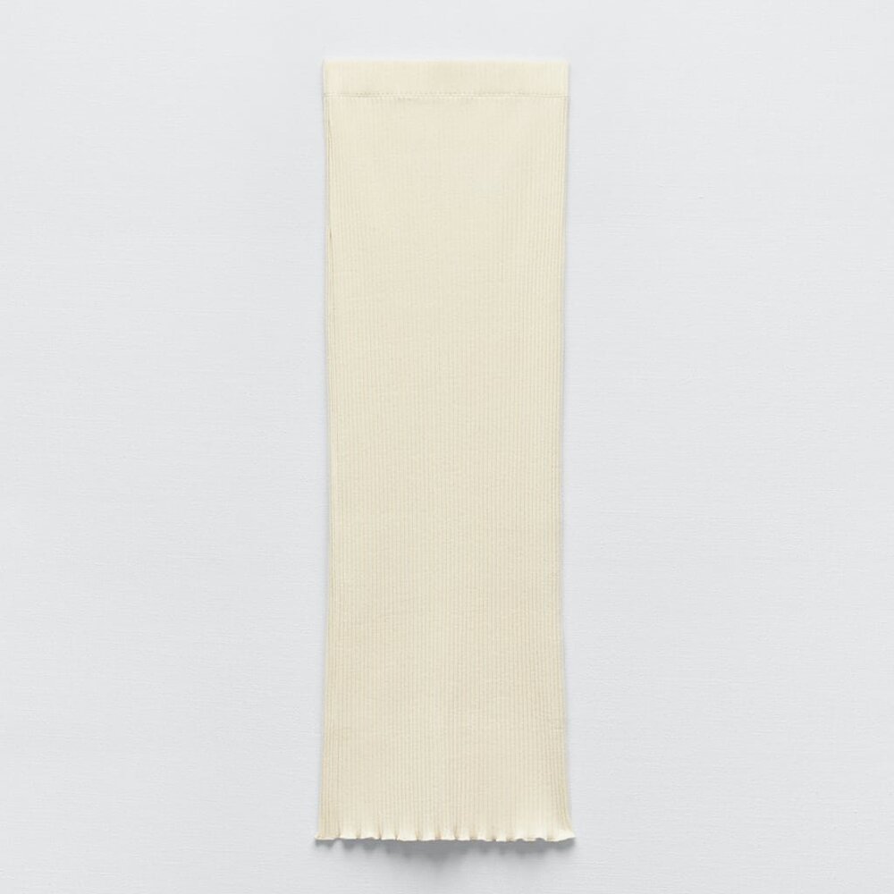 Zara Long Ribbed Skirt - Picture 7 of 11